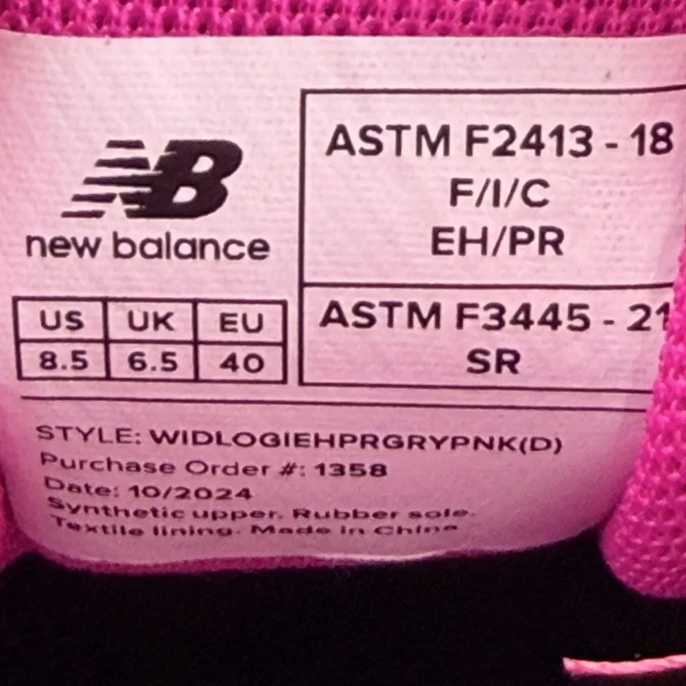 New Balance Safety Shoes Womens Size 8.5 Gray Work Sneakers Top Protect